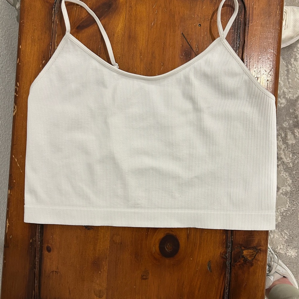Wild Fable White Ribbed Crop Top